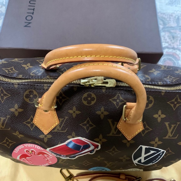 😍LIMITED EDITION LOUIS VUITTON Monogram Canvas World Tour Speedy Bandouliere 30 - Picture 12 of 15